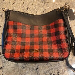 Coach Red Plaid Buffalo Plaid Purse